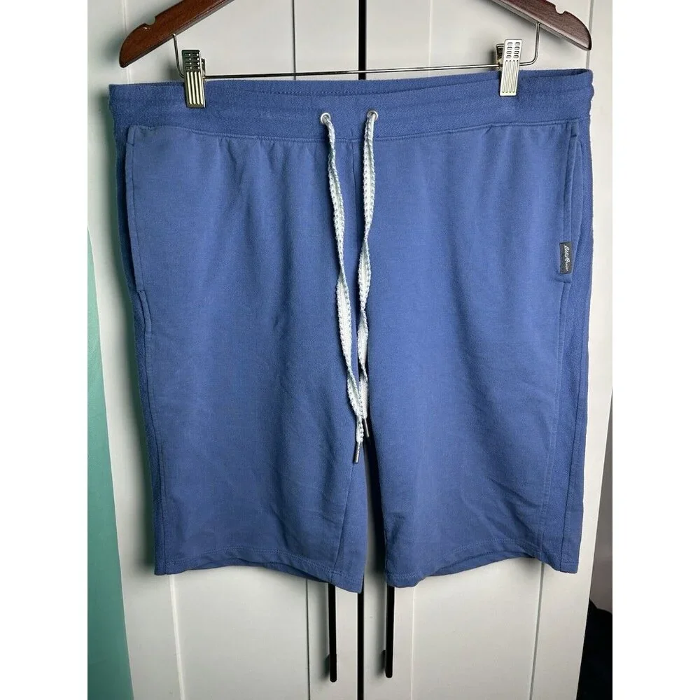 Eddie Bauer Men’s Sweat Shorts Elastic Waist Drawstring Lightweight Blue Large - Picture 1 of 10